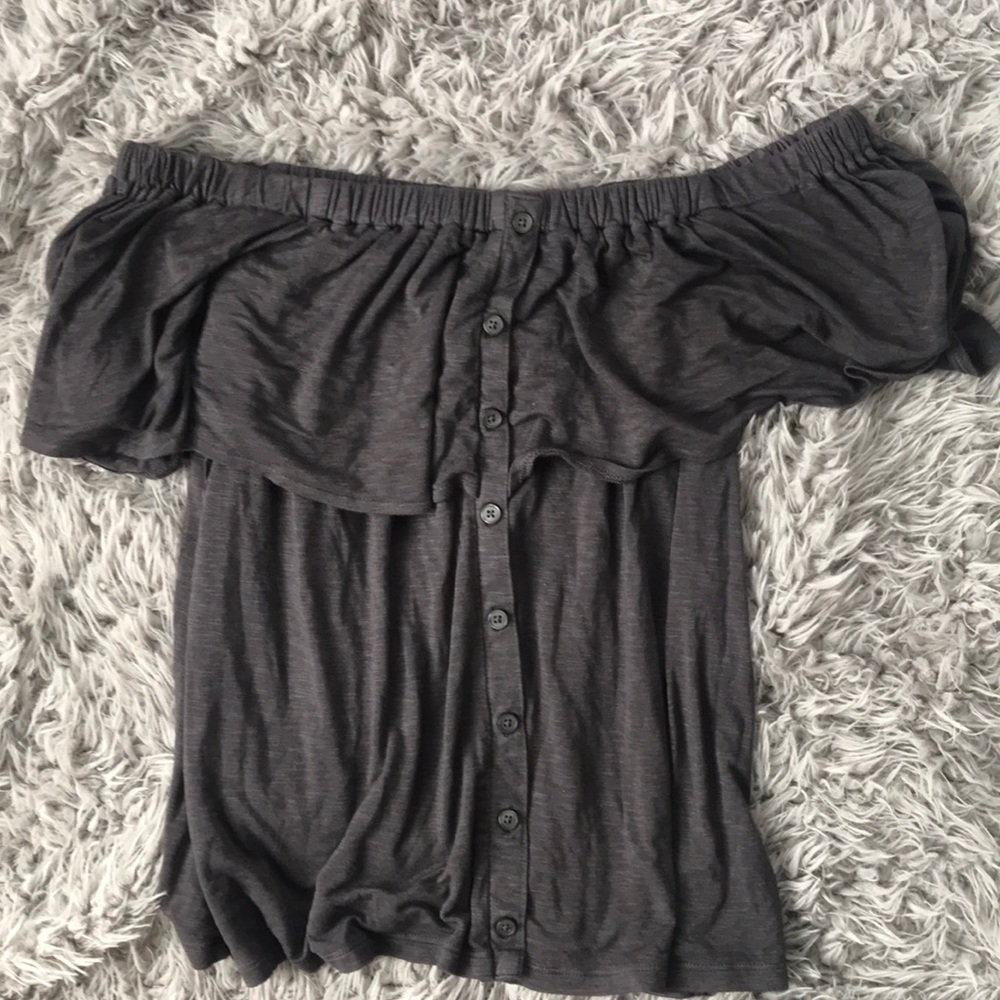 American Eagle button down off the shoulder shirt